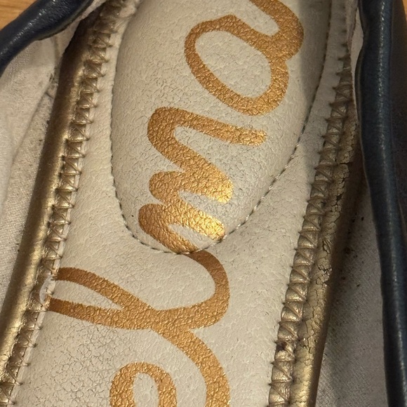 SAM EDELMAN Black Leather Ballet Flats Loafers Shoes Size 9.5 9 1/2 Casual Work - Picture 5 of 10